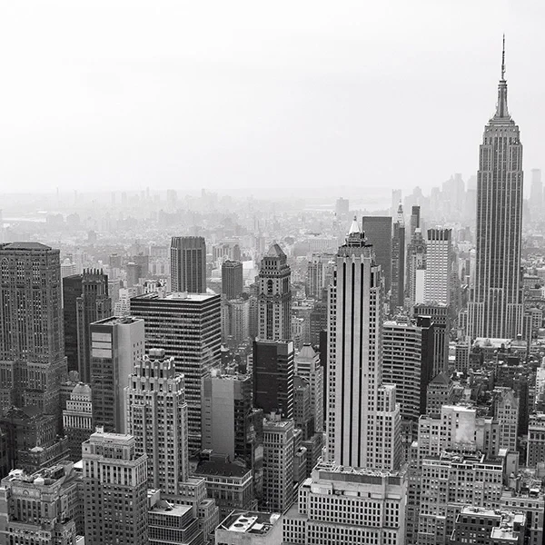 New York skyline, artistic street photography in black and white