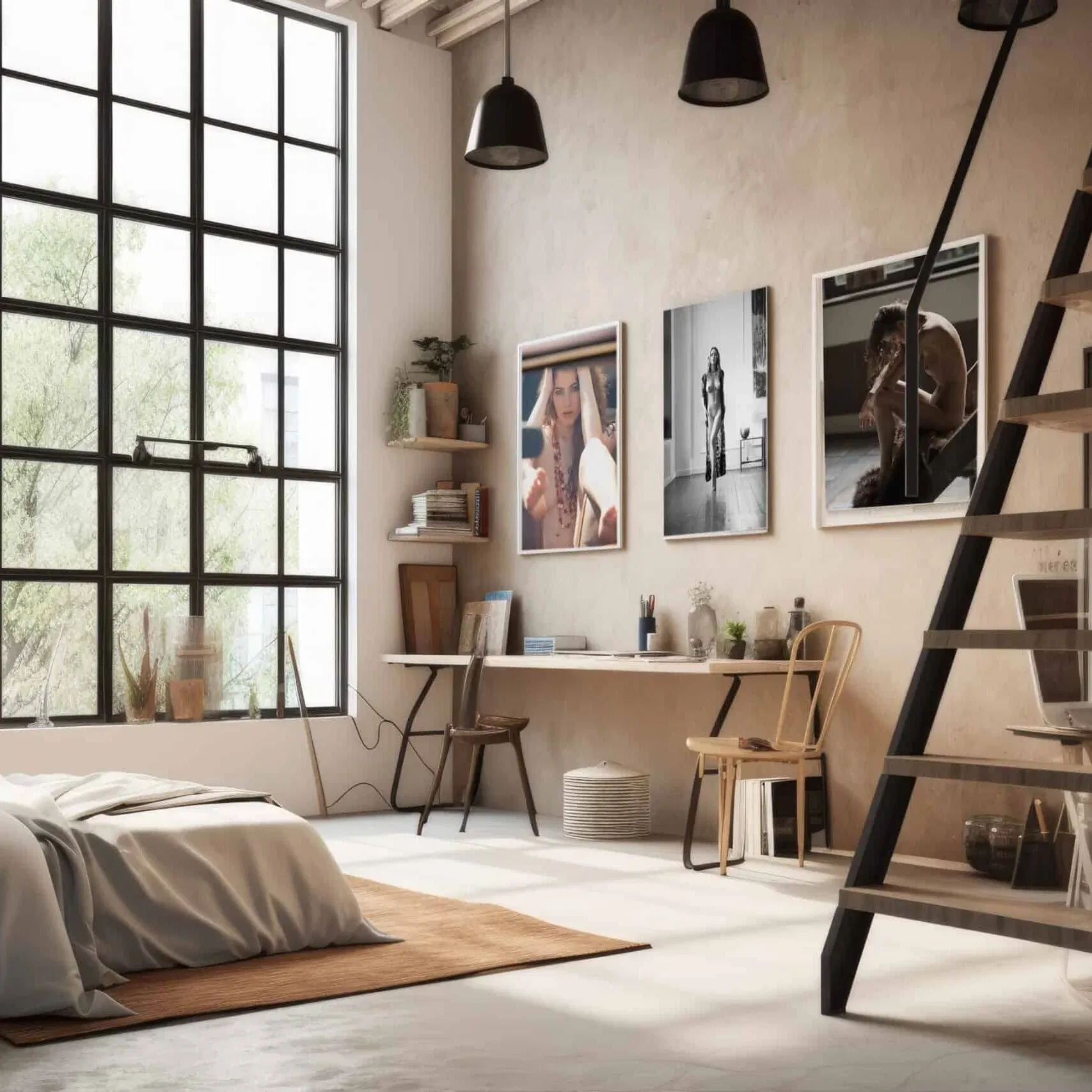 Loft mit Aktaufnahmen dekoriert Loft mit Aktaufnahmen dekoriert